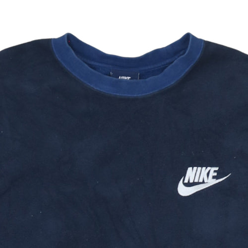 Nike Men's Blue Regular Fit Pullover Fleece Sweatshirt M