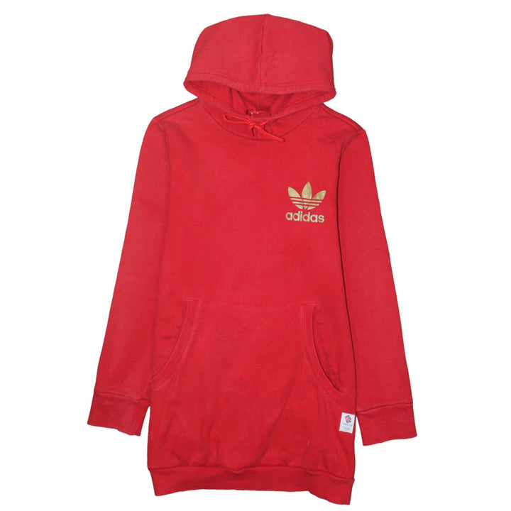 Adidas Womens Red Long Sleeve Pullover Hoodie Size 16