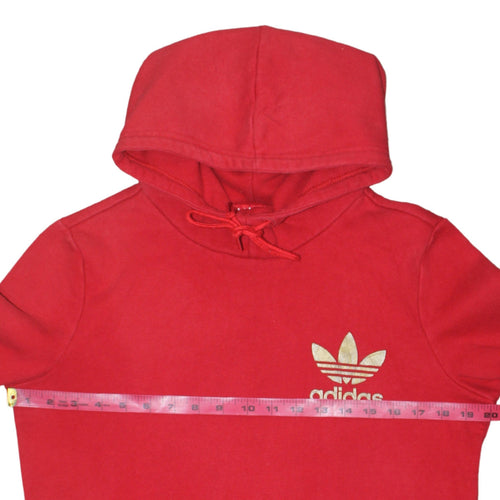 Adidas Womens Red Long Sleeve Pullover Hoodie Size 16