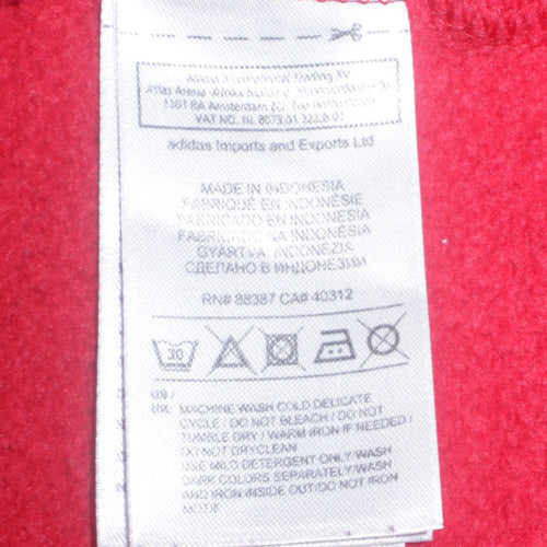 Adidas Womens Red Long Sleeve Pullover Hoodie Size 16
