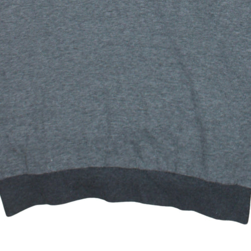 Timberland Men Grey Henley Sweatshirt L Regular Fit Cotton