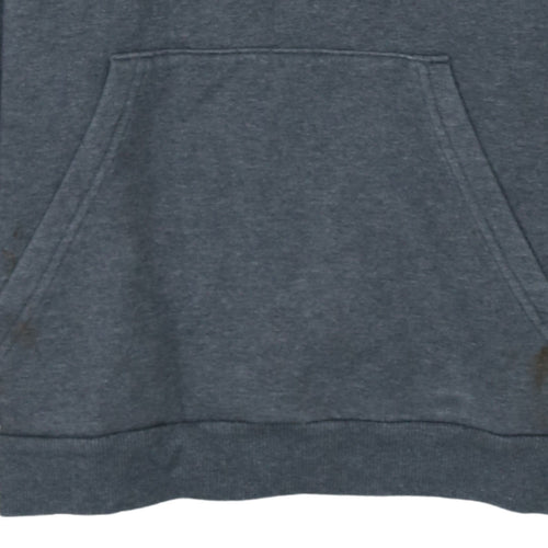 Adidas Boys Grey Hooded Pullover Hoodie 11-12 Years Logo Print