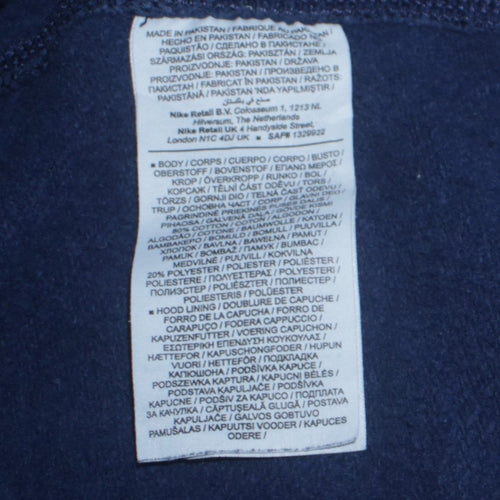 Nike Men's Blue Pullover Hoodie XS Regular Fit Fleece Sweatshirt