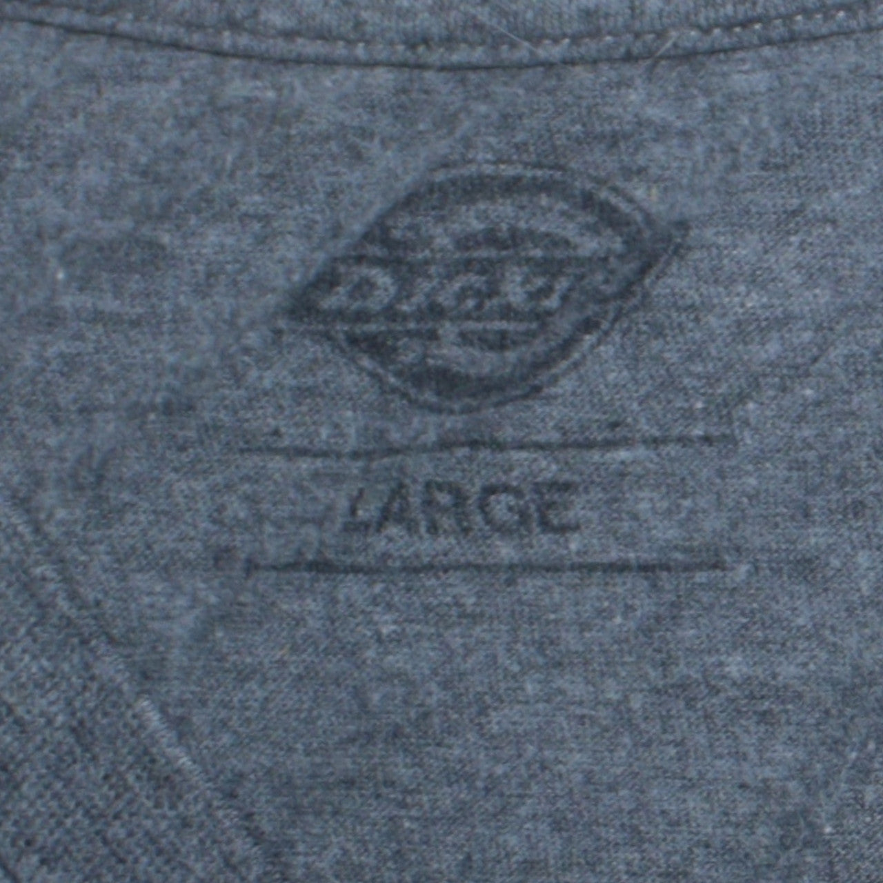 Dickies Men Grey V-Neck Short Sleeve Cotton Blend T-Shirt Size L