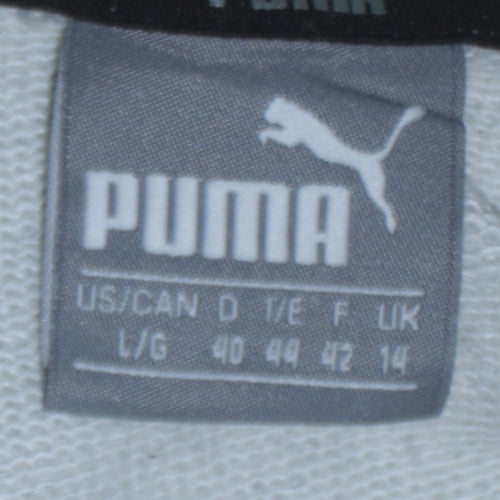 Puma Men's Grey Pullover Hoodie L Logo Sports Sweatshirt