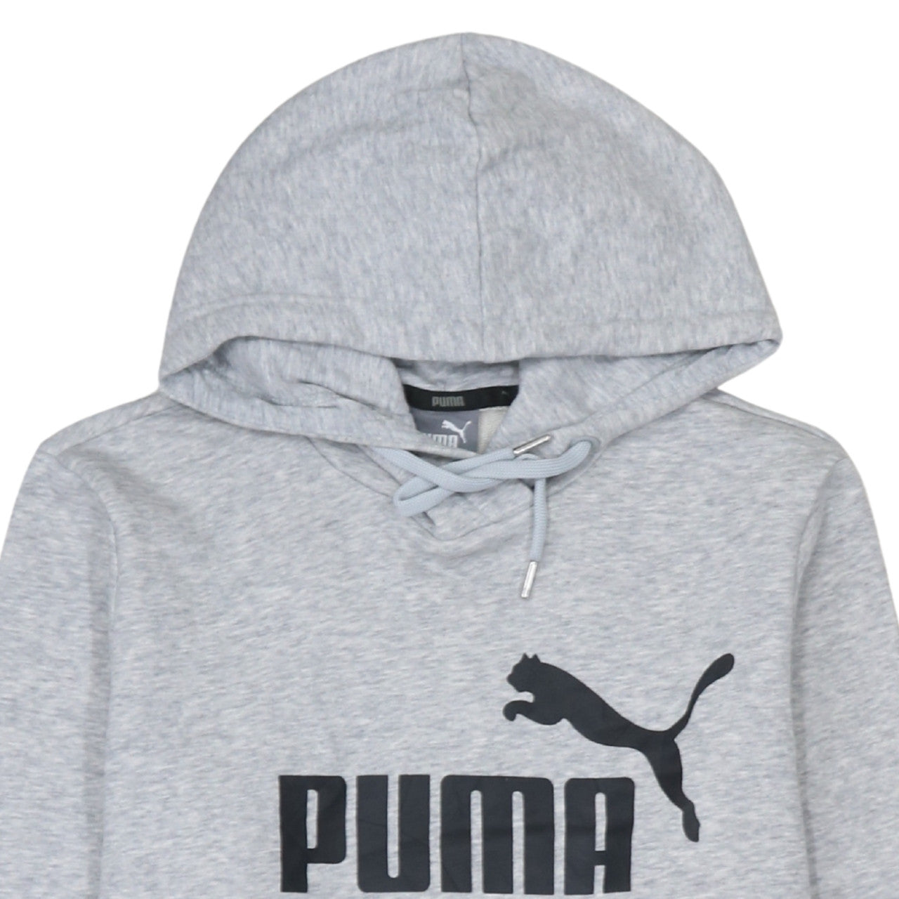 Puma Men's Grey Pullover Hoodie L Logo Sports Sweatshirt