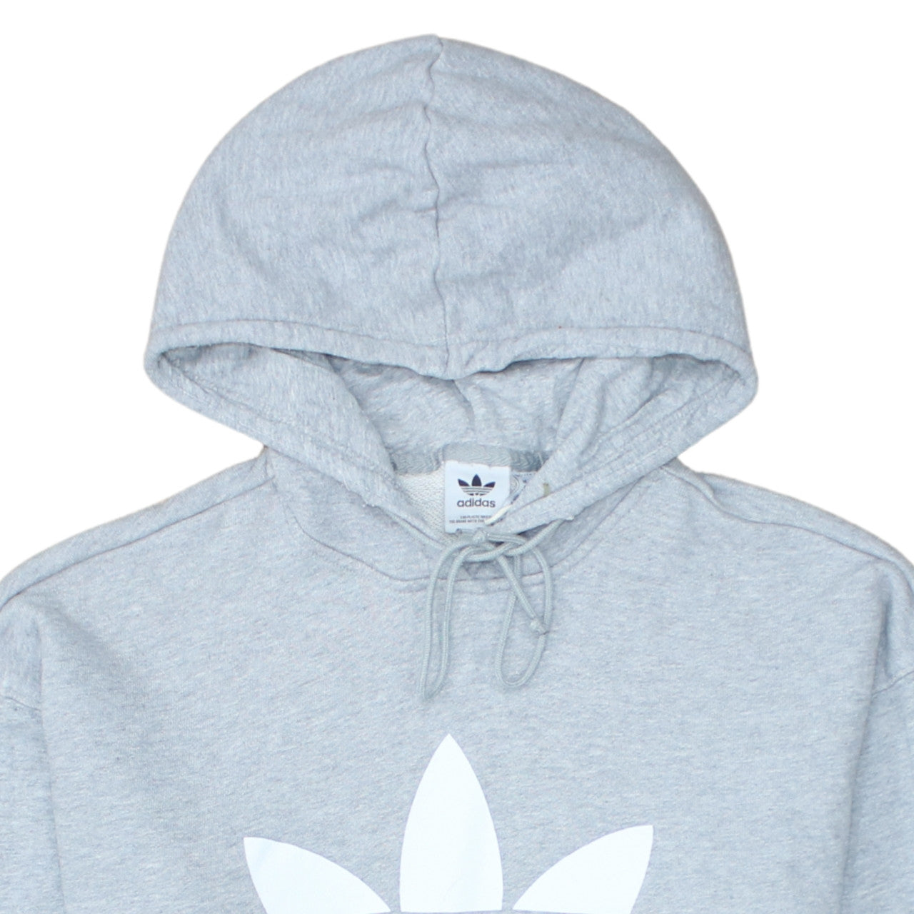 Adidas Womens Grey Pullover Hoodie Sweatshirt Size 8 Logo Print