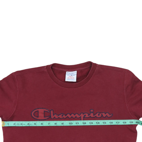 Champion Men's Red Embroidered Logo Pullover Sweatshirt Size S
