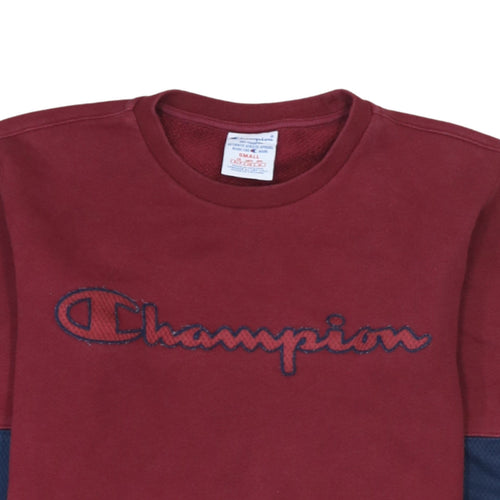 Champion Men's Red Embroidered Logo Pullover Sweatshirt Size S
