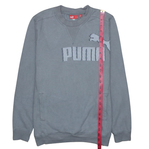 Puma Men’s Grey Crew Neck Logo Sweatshirt Size L Regular Fit