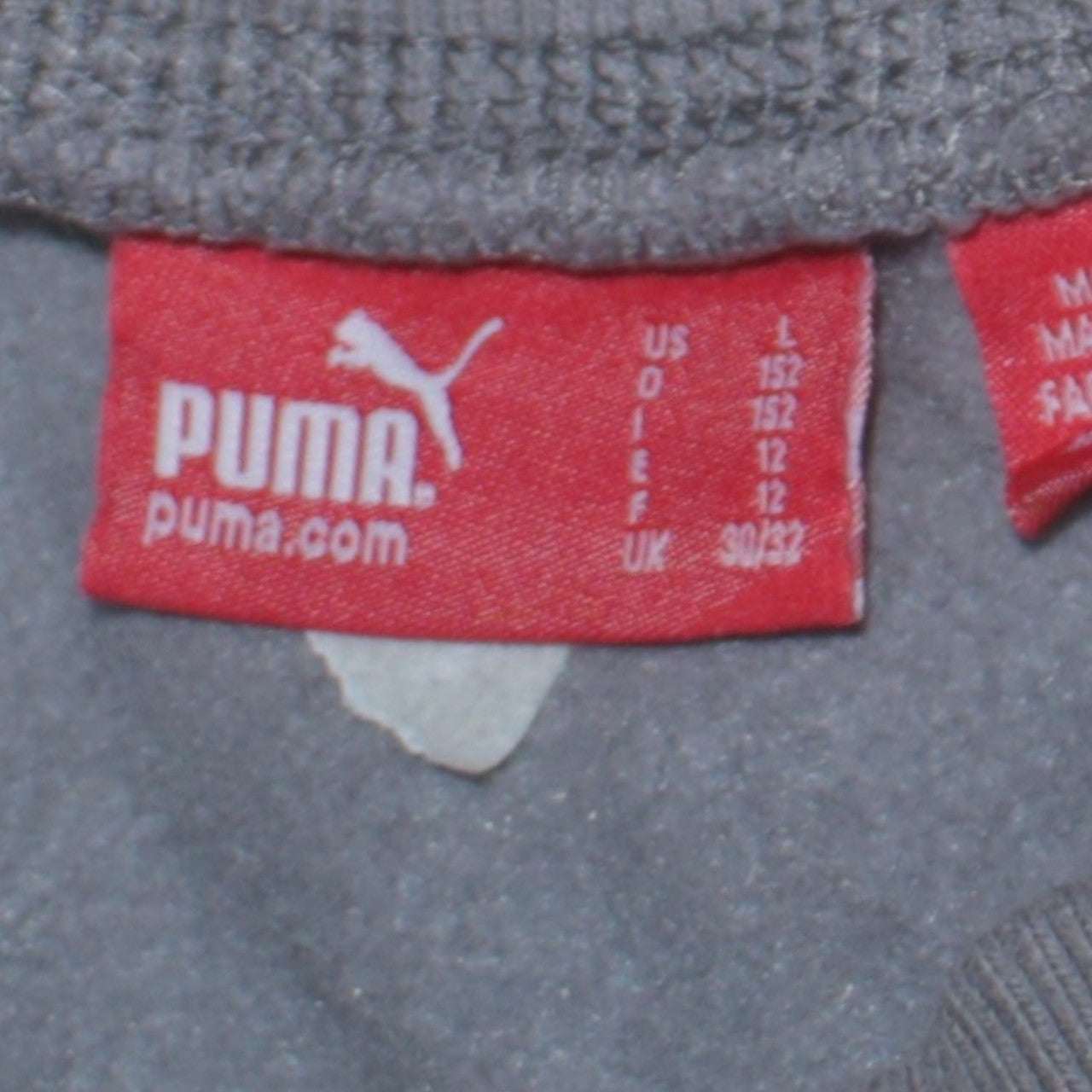 Puma Men’s Grey Crew Neck Logo Sweatshirt Size L Regular Fit