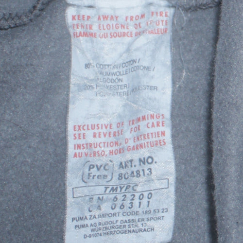Puma Men’s Grey Crew Neck Logo Sweatshirt Size L Regular Fit