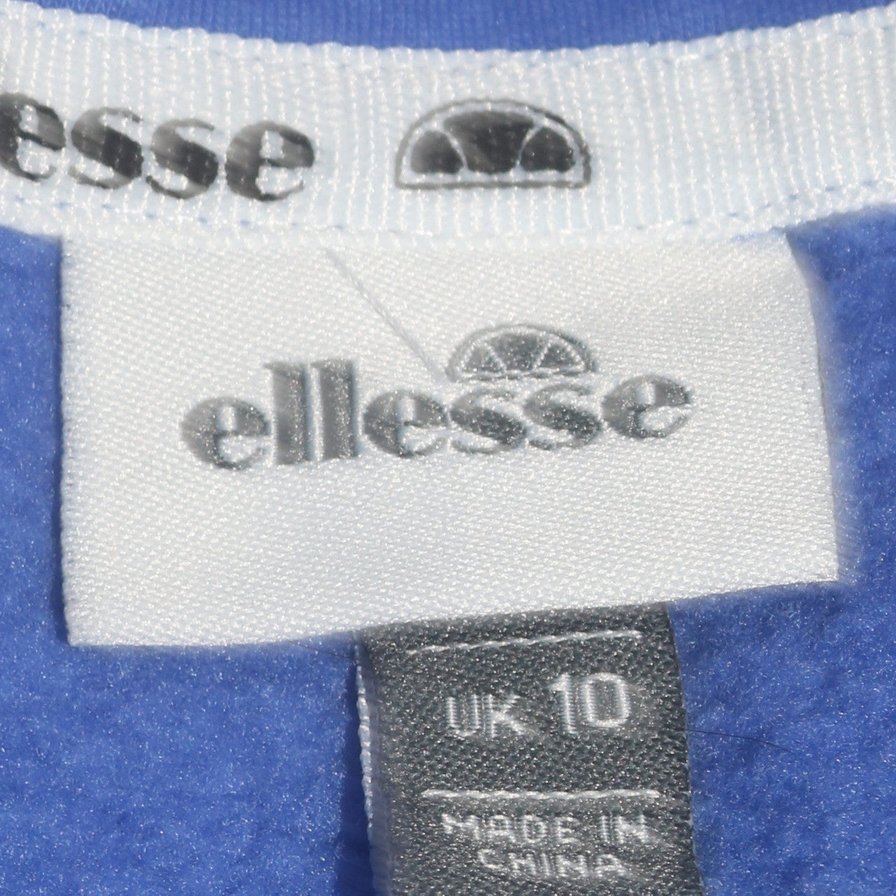 Ellesse Womens Blue Pullover Hoodie UK 10 Cotton Blend Logo Sportwear