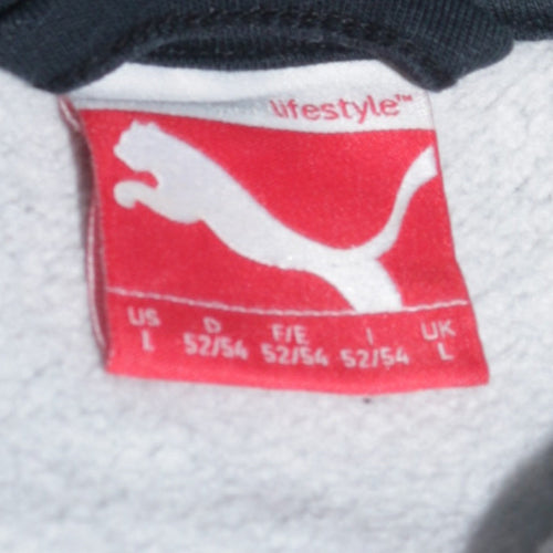 Puma Mens Grey Full Zip Hoodie L Hooded Sweatshirt