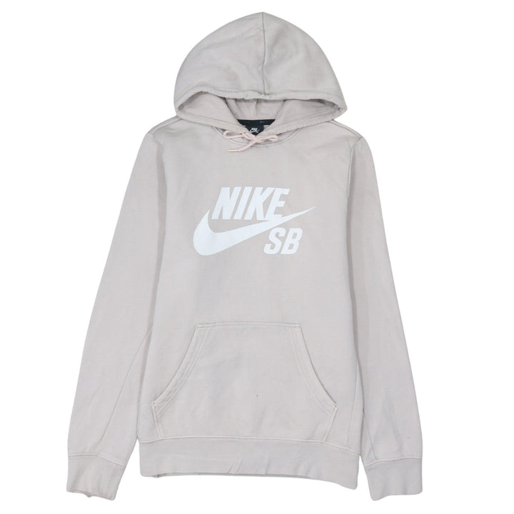 Nike SB Womens Beige Pullover Hoodie Small Cotton Blend Logo Design