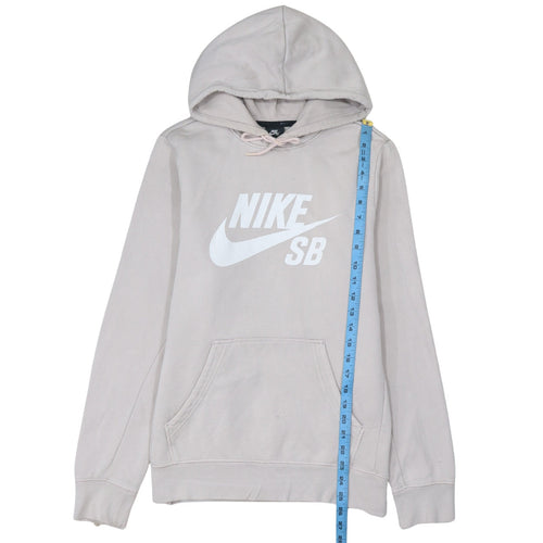 Nike SB Womens Beige Pullover Hoodie Small Cotton Blend Logo Design