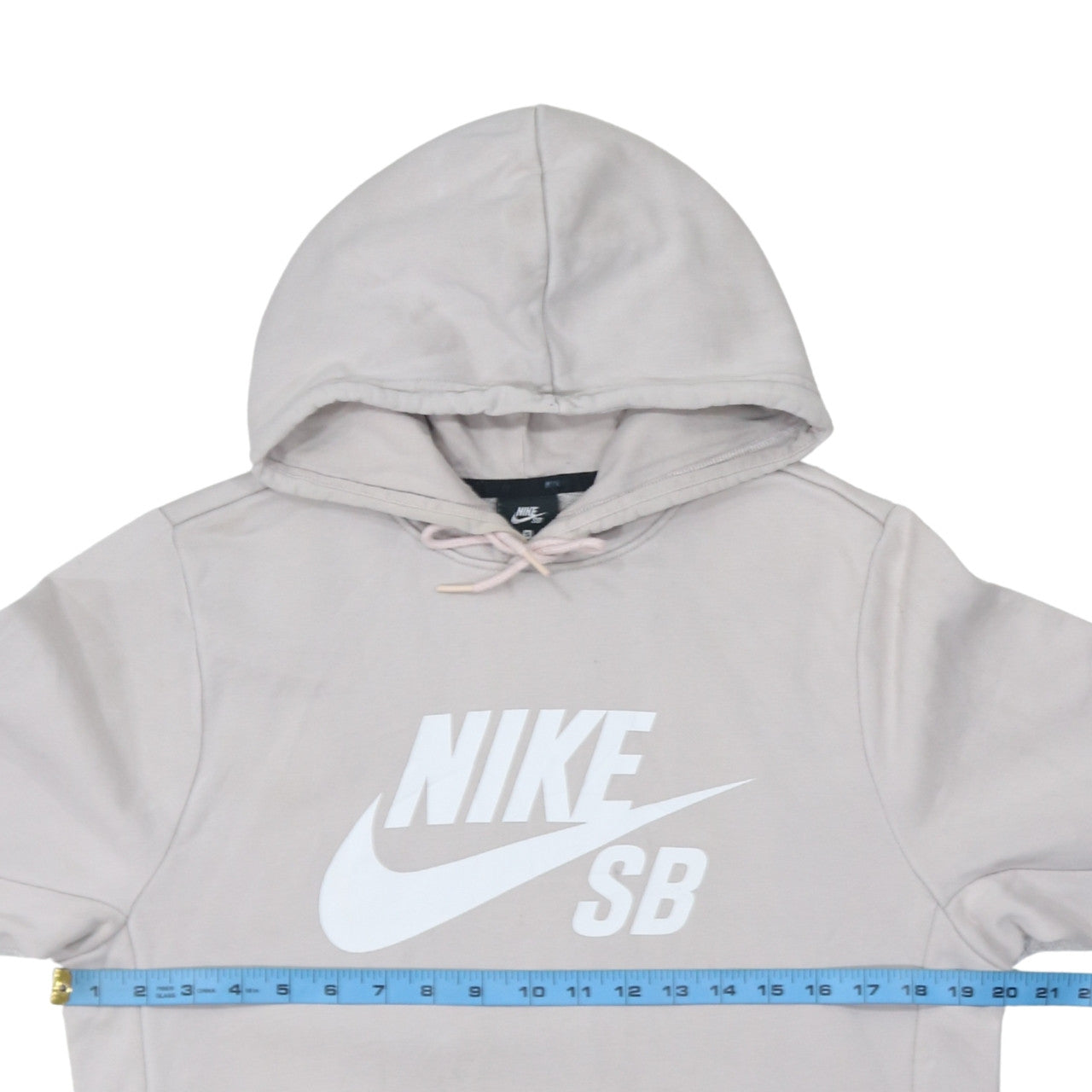 Nike SB Womens Beige Pullover Hoodie Small Cotton Blend Logo Design