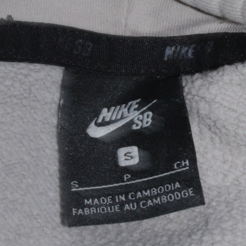 Nike SB Womens Beige Pullover Hoodie Small Cotton Blend Logo Design