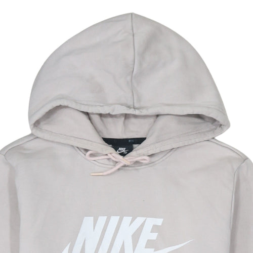 Nike SB Womens Beige Pullover Hoodie Small Cotton Blend Logo Design