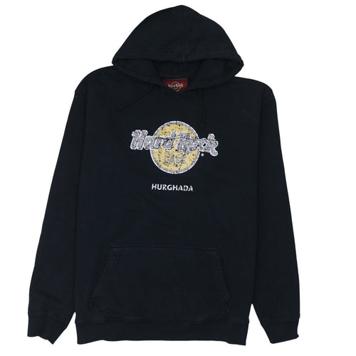 Hard Rock Cafe Hurghada Mens Black XL Pullover Hoodie
