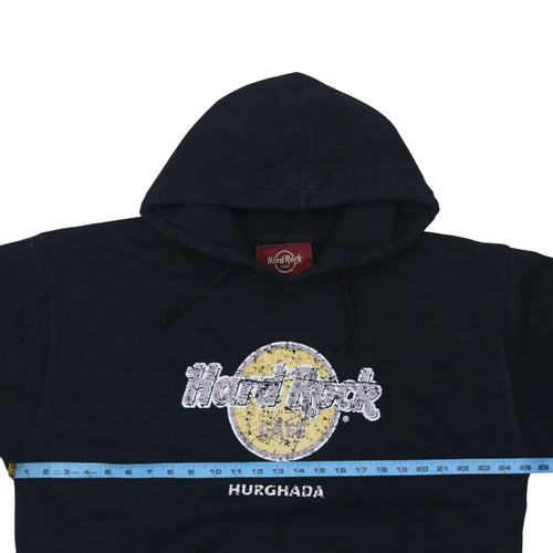Hard Rock Cafe Hurghada Mens Black XL Pullover Hoodie