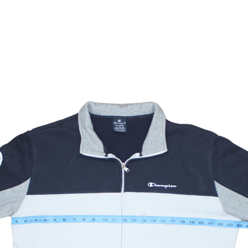 Champion Men's Blue XL Full Zip Fleece Sweatshirt