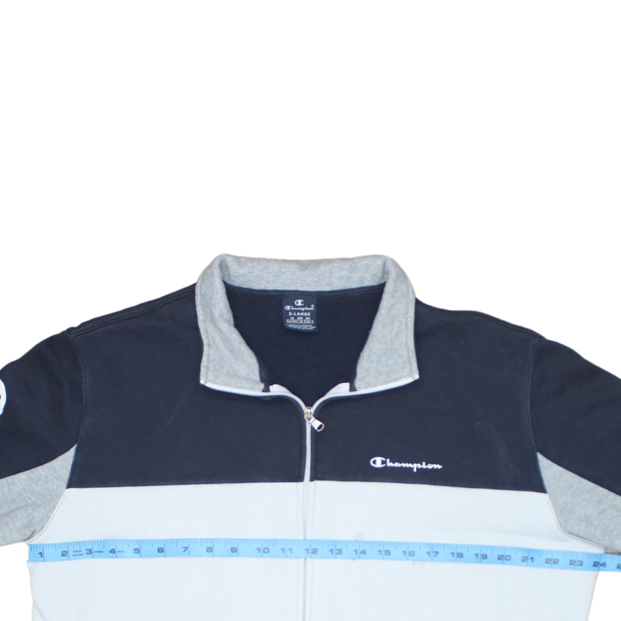 Champion Men's Blue XL Full Zip Fleece Sweatshirt