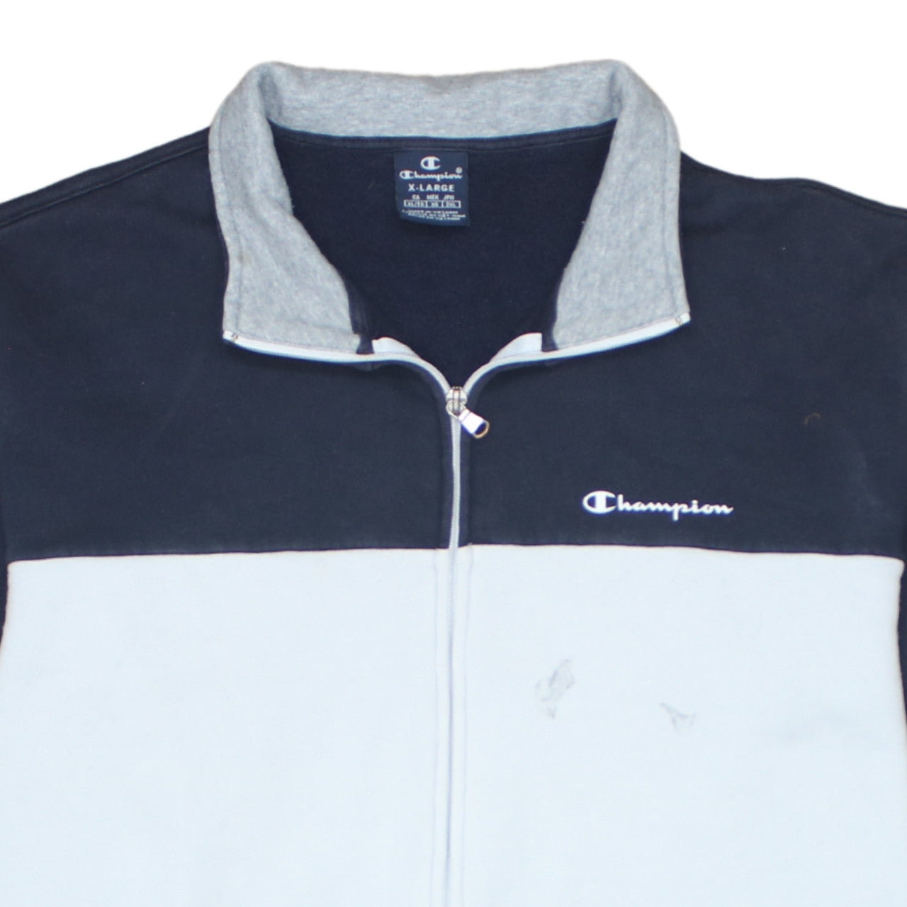 Champion Men's Blue XL Full Zip Fleece Sweatshirt