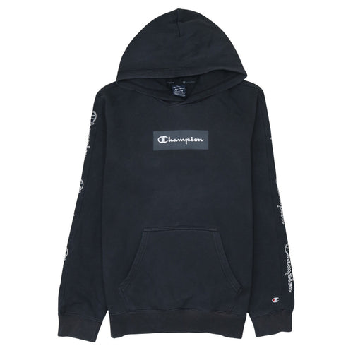 Champion Men's Black Medium Pullover Hoodie Logo Graphic