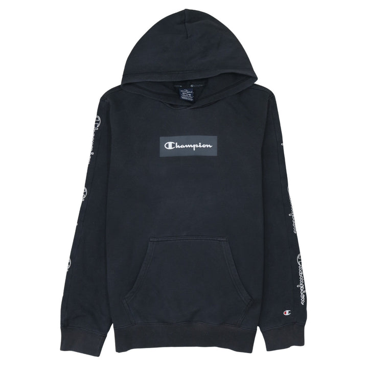 Champion Men's Black Medium Pullover Hoodie Logo Graphic