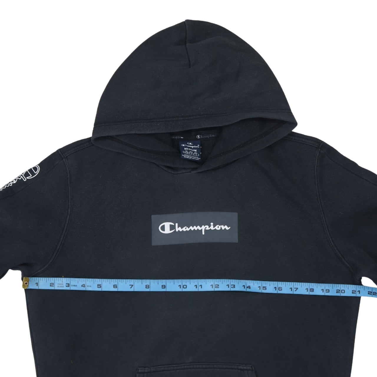Champion Men's Black Medium Pullover Hoodie Logo Graphic