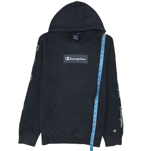 Champion Men's Black Medium Pullover Hoodie Logo Graphic