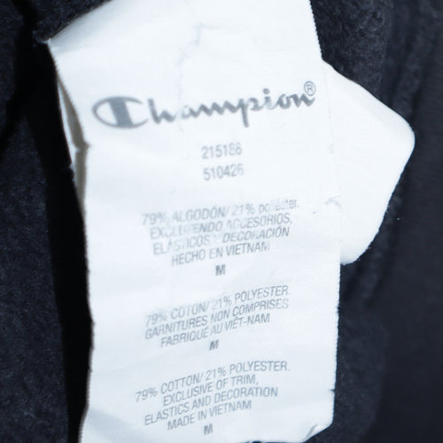 Champion Men's Black Medium Pullover Hoodie Logo Graphic