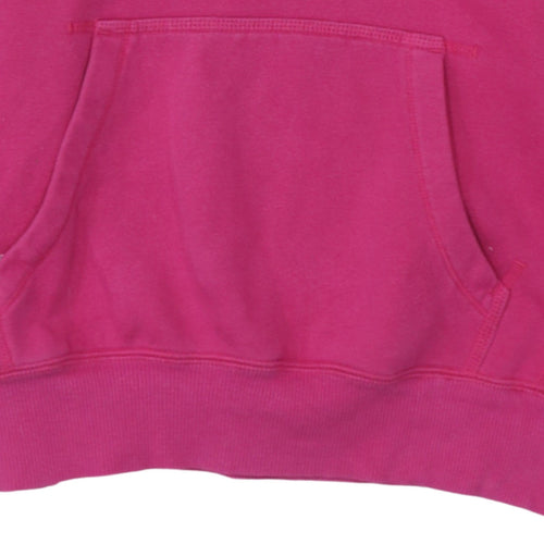 Nike Womens Pink Pullover Hoodie Size M Cotton Blend Casual Sweatshirt