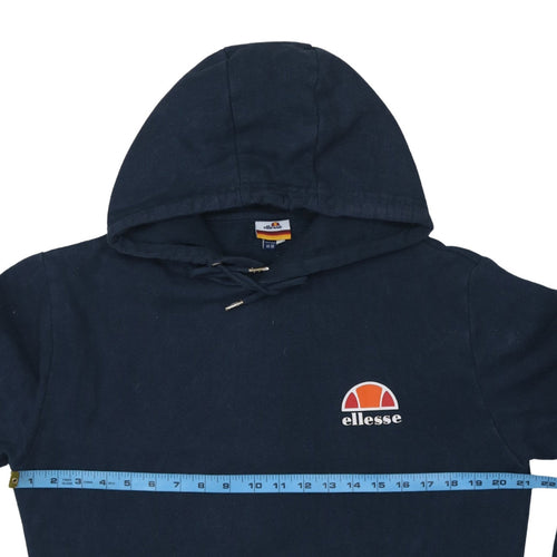 Ellesse Mens Blue Pullover Hoodie UK M Logo Sportswear Sweatshirt