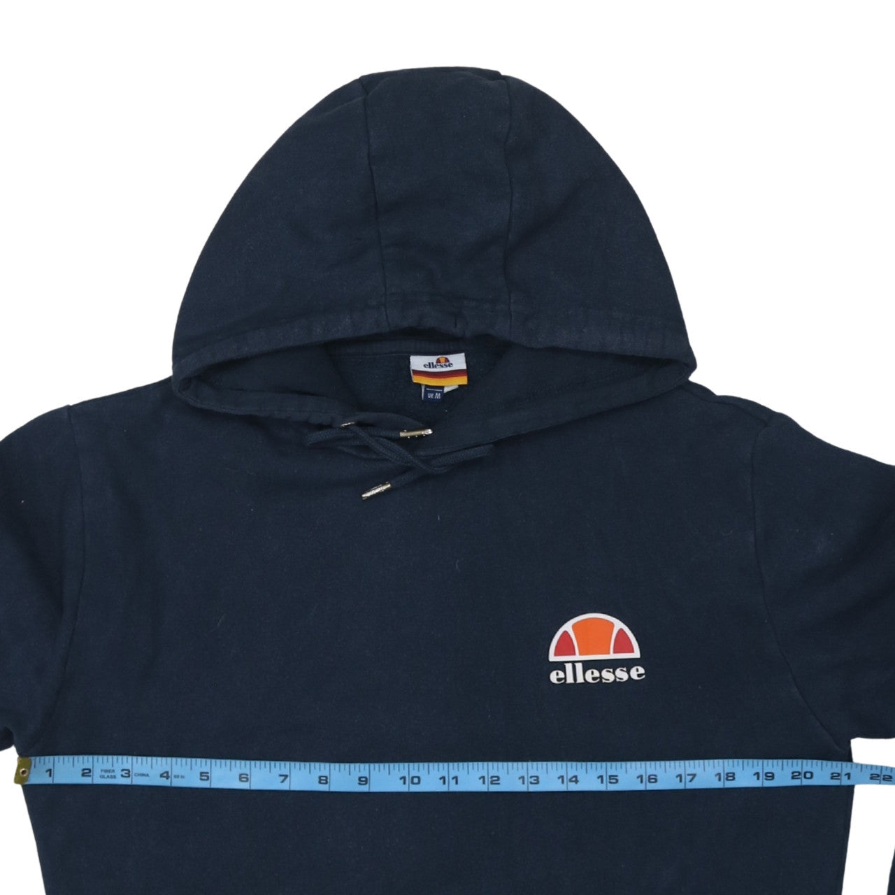Ellesse Mens Blue Pullover Hoodie UK M Logo Sportswear Sweatshirt