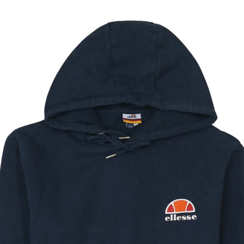 Ellesse Mens Blue Pullover Hoodie UK M Logo Sportswear Sweatshirt