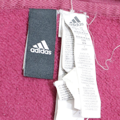 Adidas Womens Burgundy Full Zip Hoodie Size M Cotton Blend