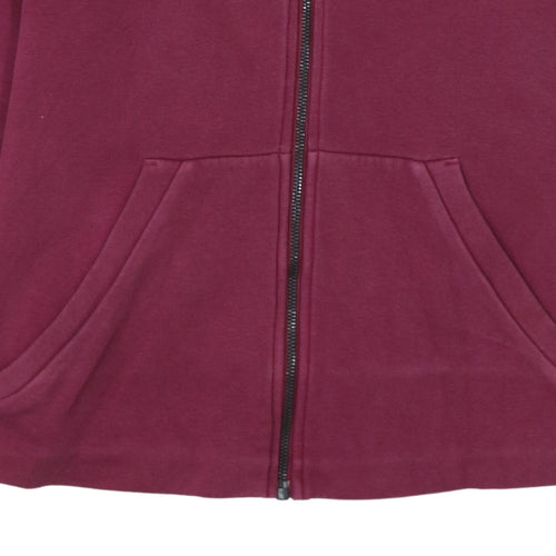 Adidas Womens Burgundy Full Zip Hoodie Size M Cotton Blend