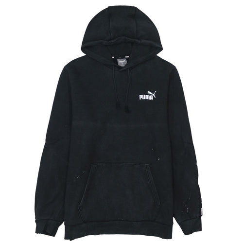 Puma Men's Black Pullover Hoodie L Logo Fleece Sweatshirt