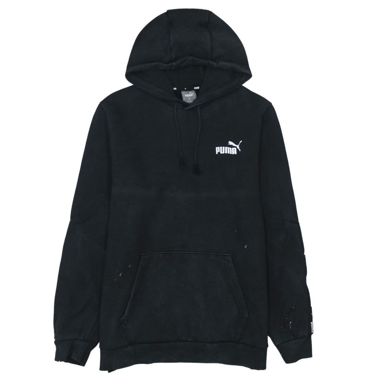 Puma Men's Black Pullover Hoodie L Logo Fleece Sweatshirt