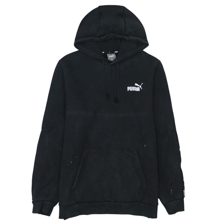 Puma Men's Black Pullover Hoodie L Logo Fleece Sweatshirt