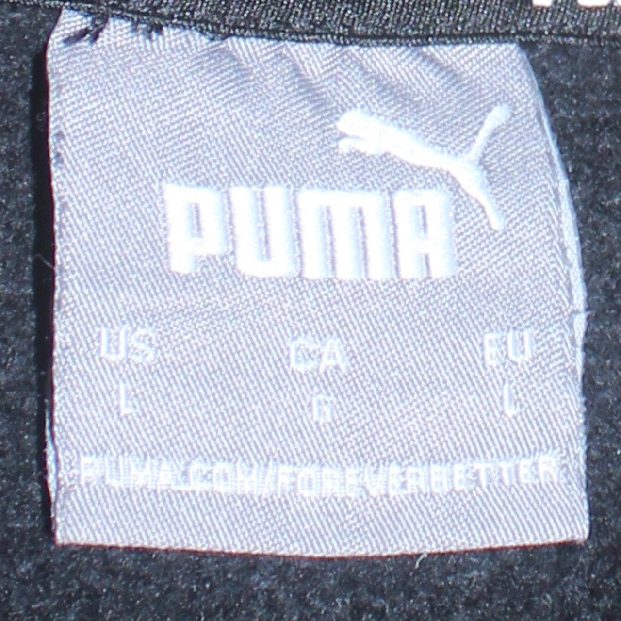 Puma Men's Black Pullover Hoodie L Logo Fleece Sweatshirt