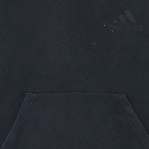 Adidas Boys Black Pullover Hoodie 13-14 Years Classic 3-Stripes Design