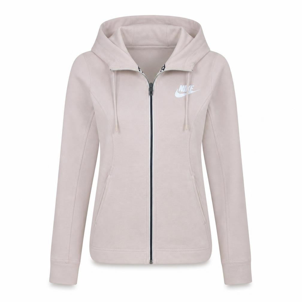 Nike Womens Beige XS Full Zip Hooded Sweatshirt with Logo