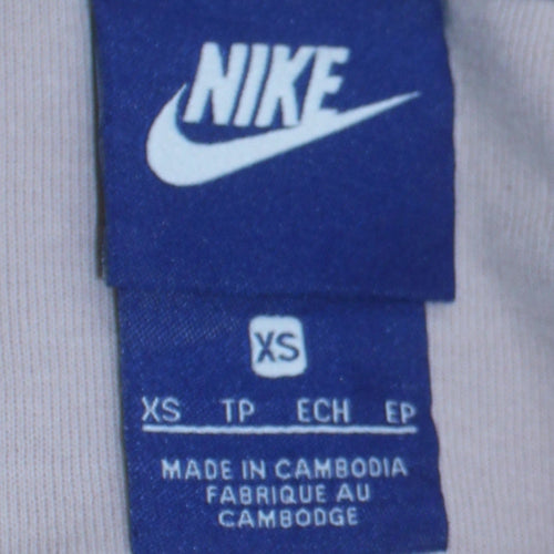 Nike Womens Beige XS Full Zip Hooded Sweatshirt with Logo