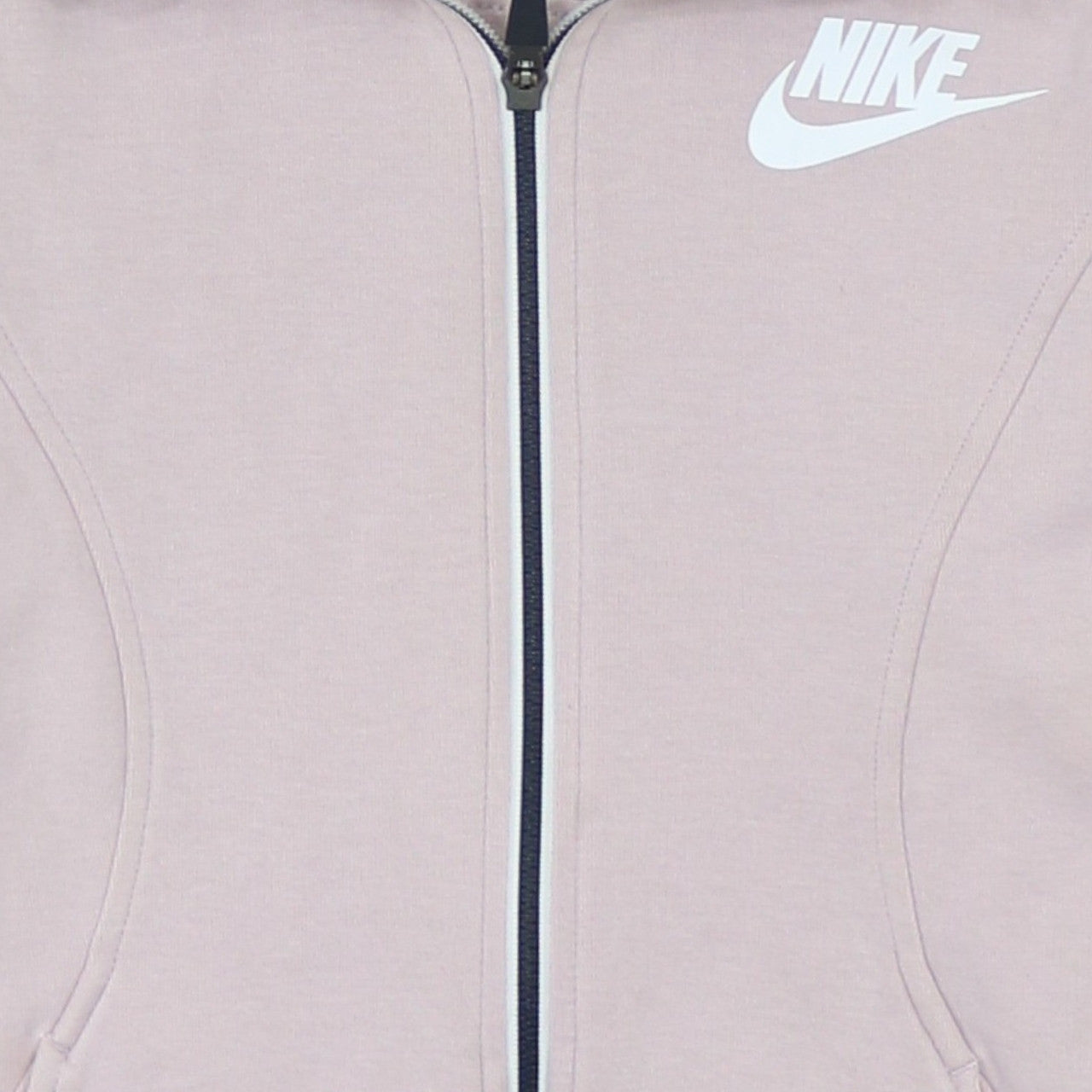 Nike Womens Beige XS Full Zip Hooded Sweatshirt with Logo