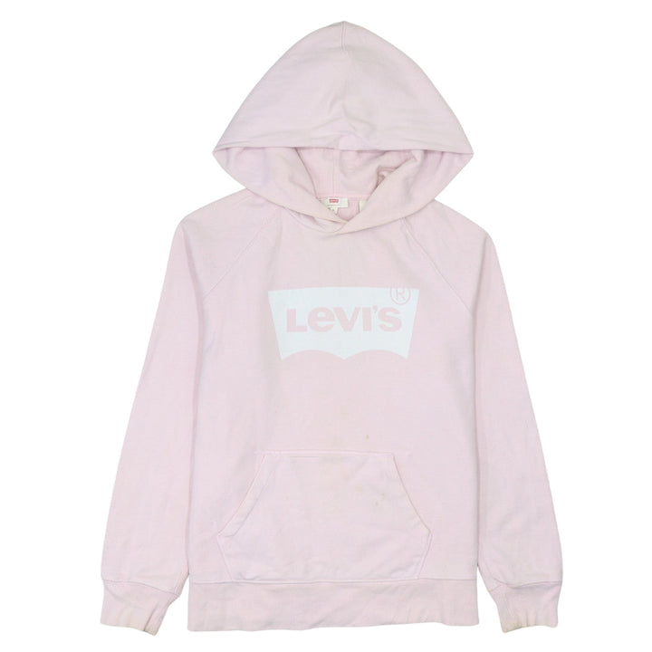 Levi's Women Pink Pullover Hoodie Small Cotton Logo Casual