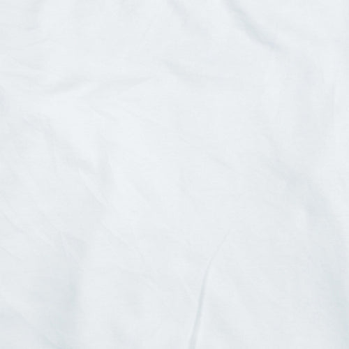 Zara Men White Long Sleeve Crew Neck Pullover Sweatshirt M