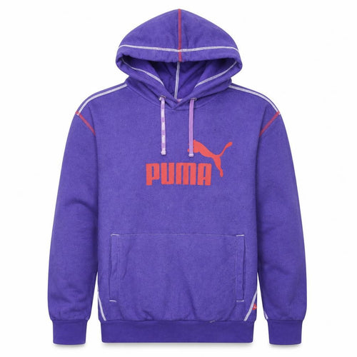 Puma Men's Purple Pullover Hoodie Small Graphic Logo Sportswear